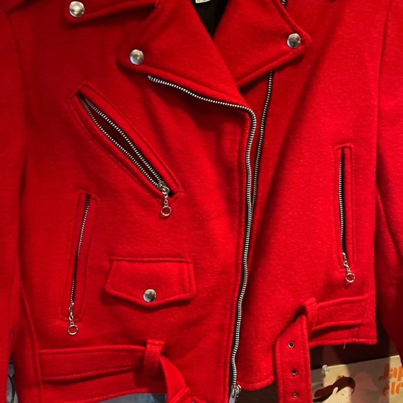vintage Tripp NYC red wool moto jacket - Picture 2 of 5